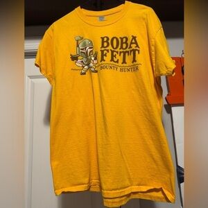 Star Wars Boba Fett Color Gold Size Large Short Sleeve T Shirt